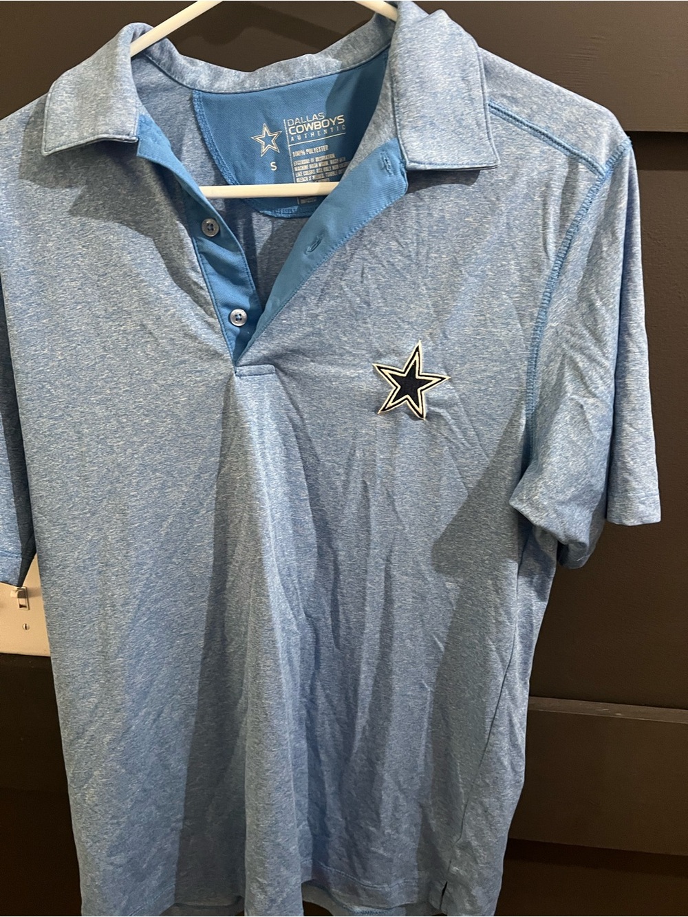 NFL Dallas Cowboys Heather Light Blue Polo Shirt